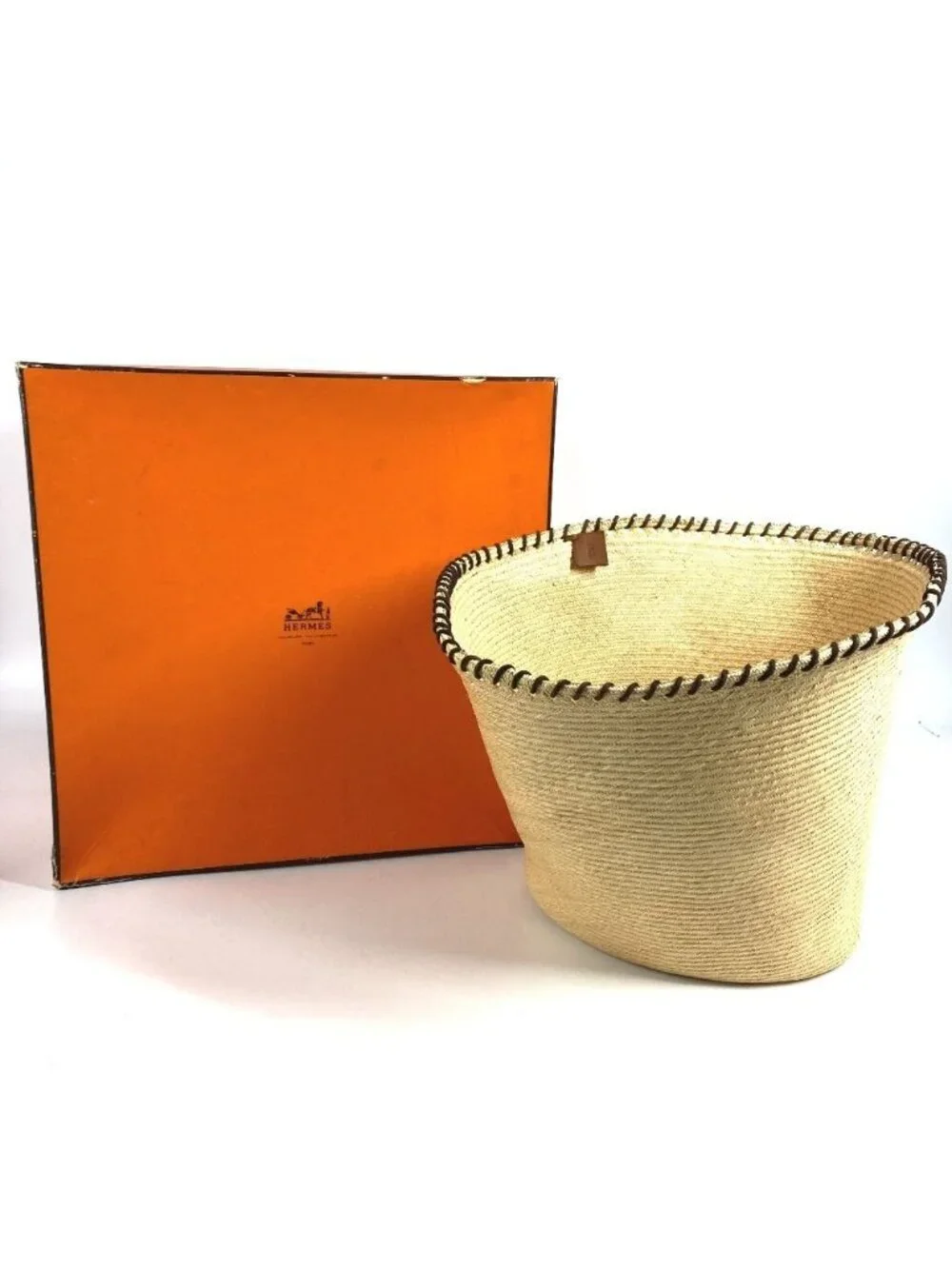 Hermes Basket Pouch Hemp Beige